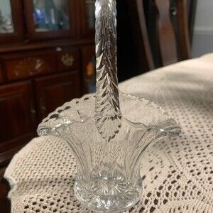 Vintage Clear Glass Small Basket